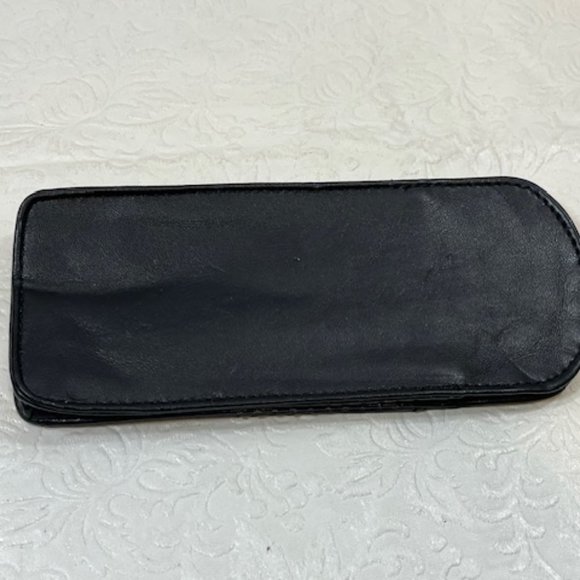 Morgenthal Frederics Soft Pouch Black Leather Eyewear Case 3"x6.75" - Picture 5 of 9